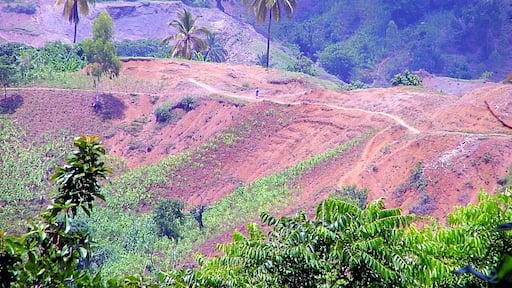 The landscape in the mountains of Haiti