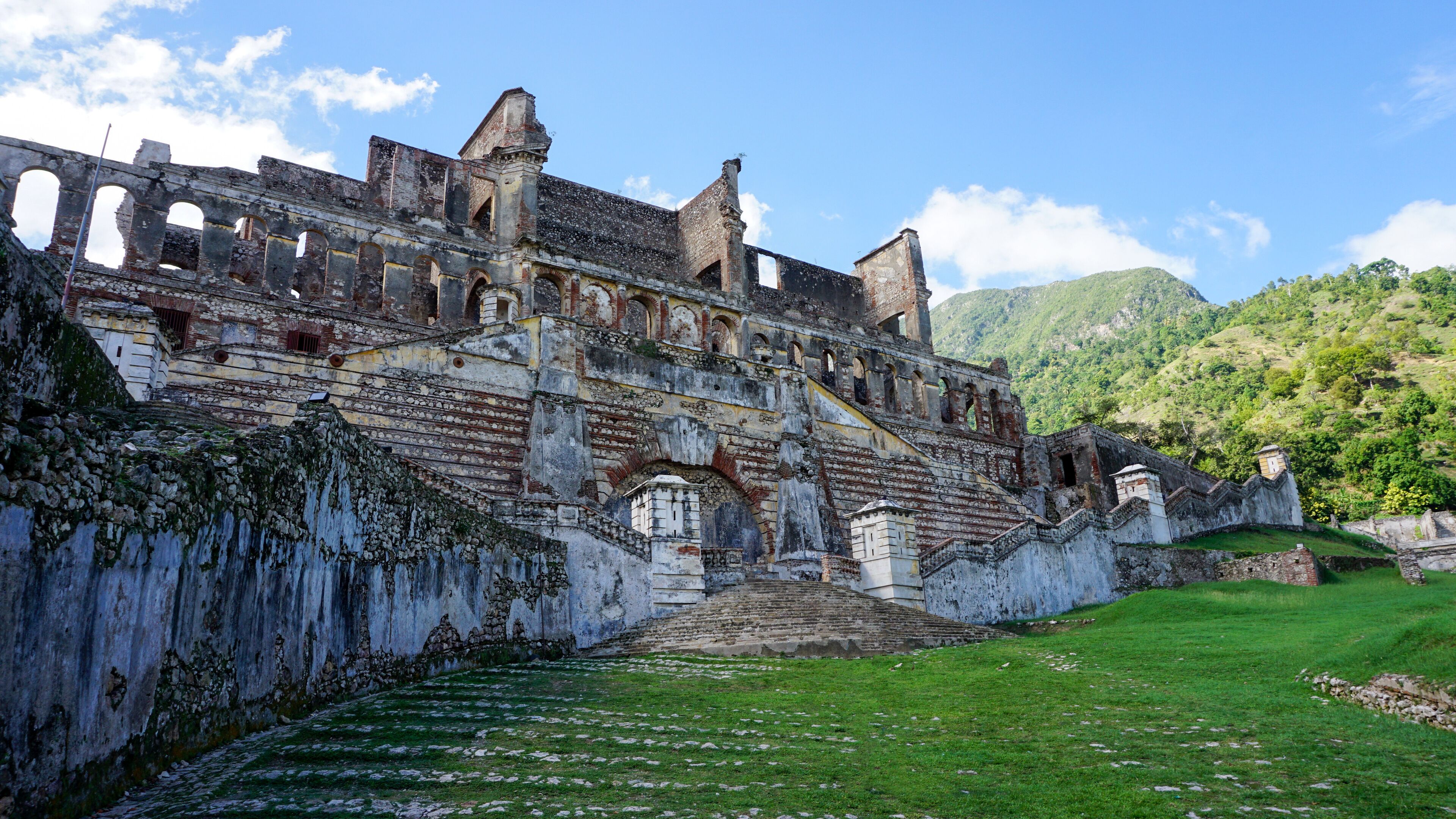Sans Souci Palace, in Haiti, island, Caribbean, America. It was a royal residence in the early 1800's, now an UNESCO World Heritage Site. 