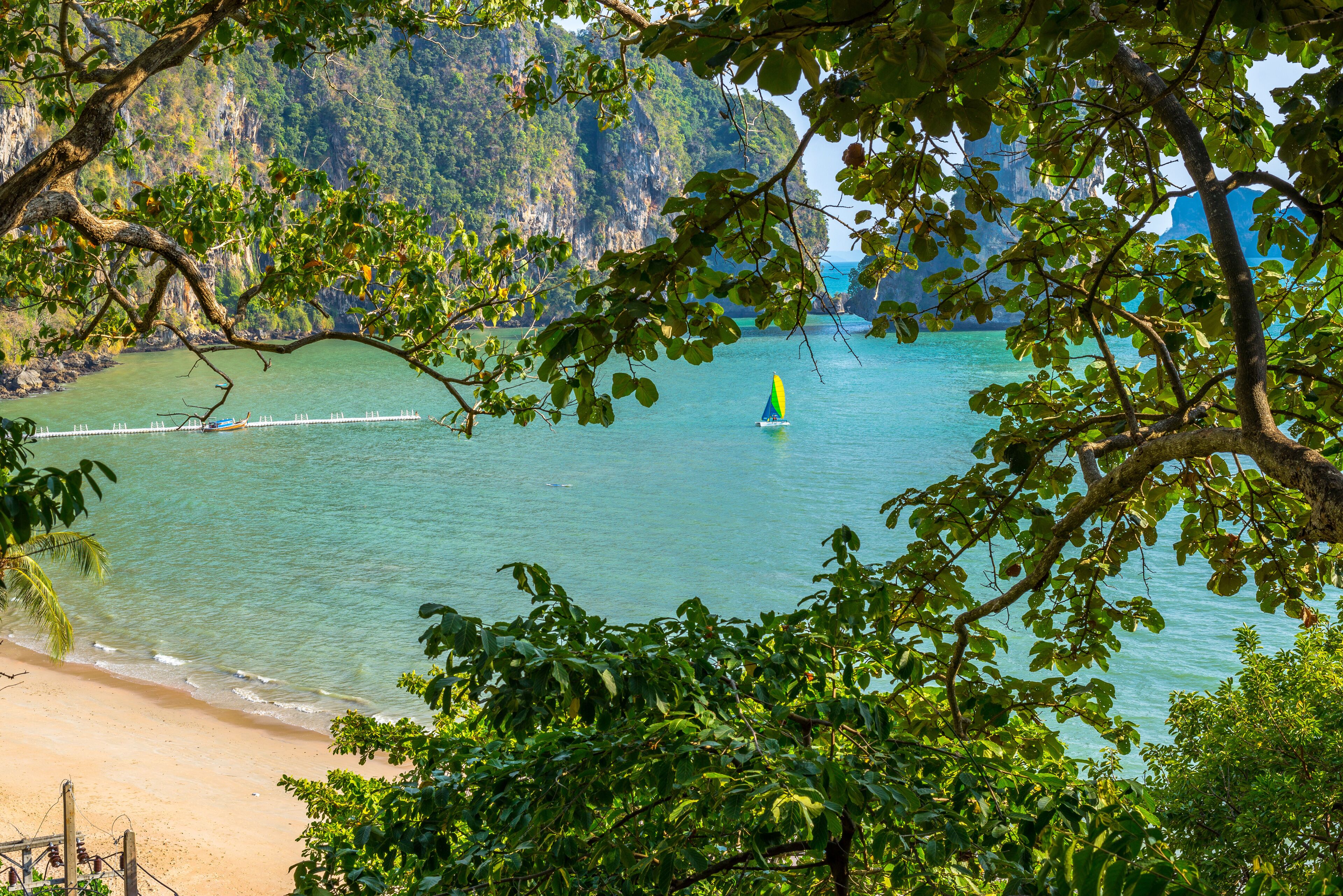 A view on Pai Plong beach from Monkey trail in Krabi province of Thailand