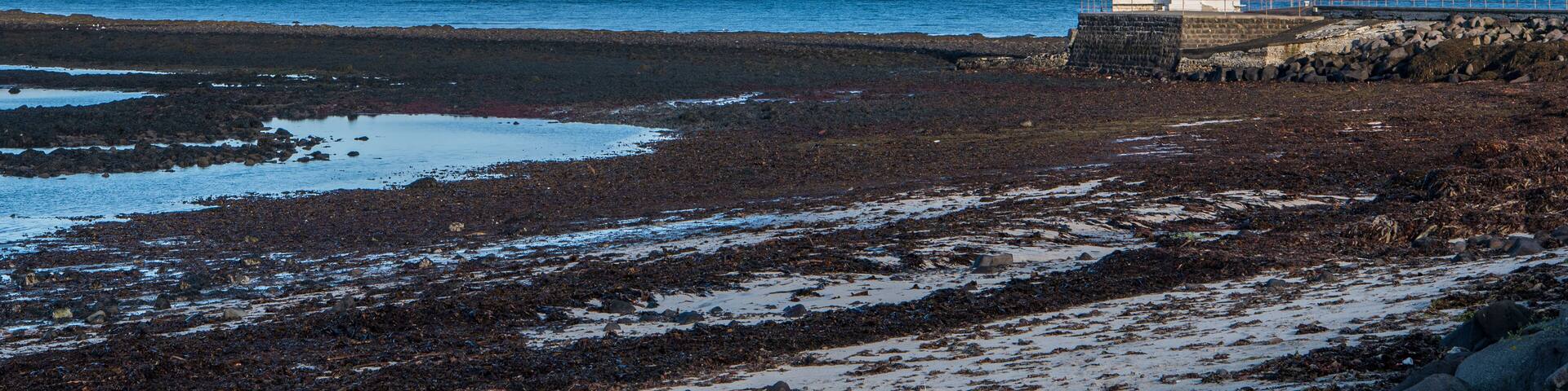 The old Garðskagi Lighthouse on Reykjanes peninsula in Iceland