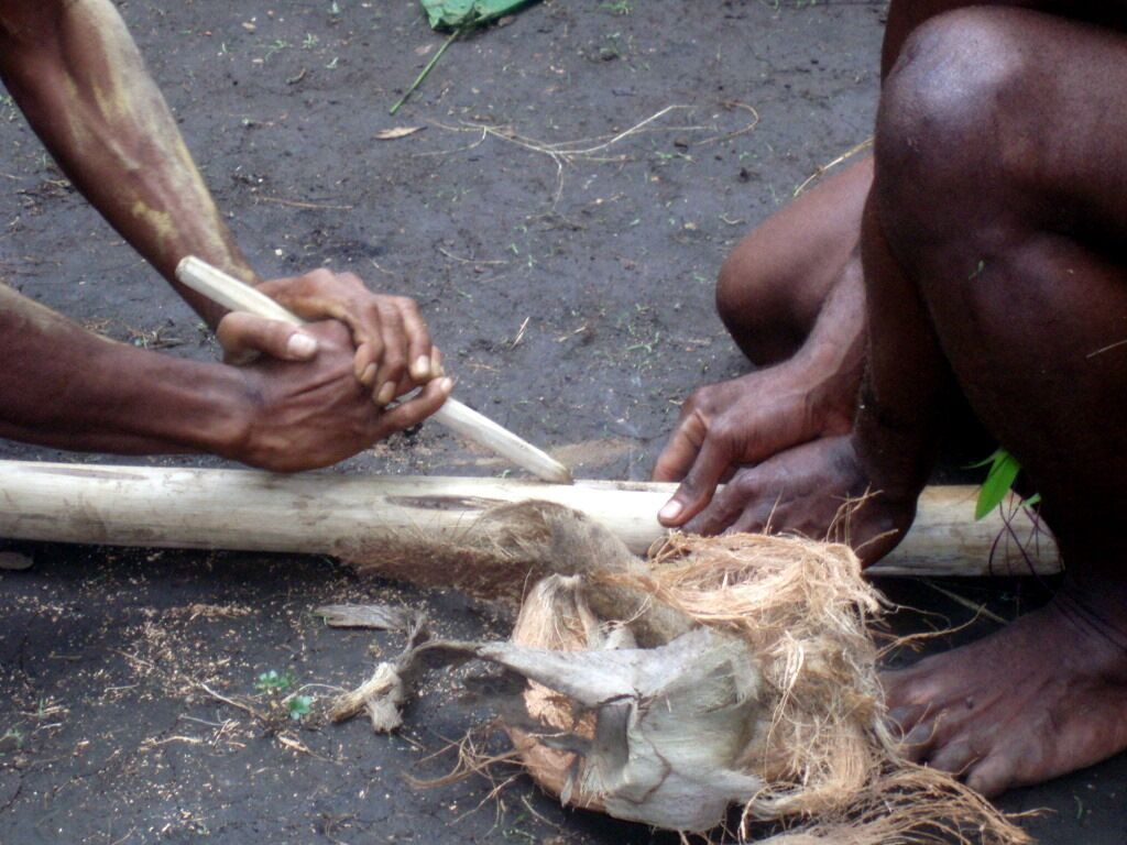 Wala is a very primitive island. There is no electricity or running water. But the locals are quick at getting a fire started.
