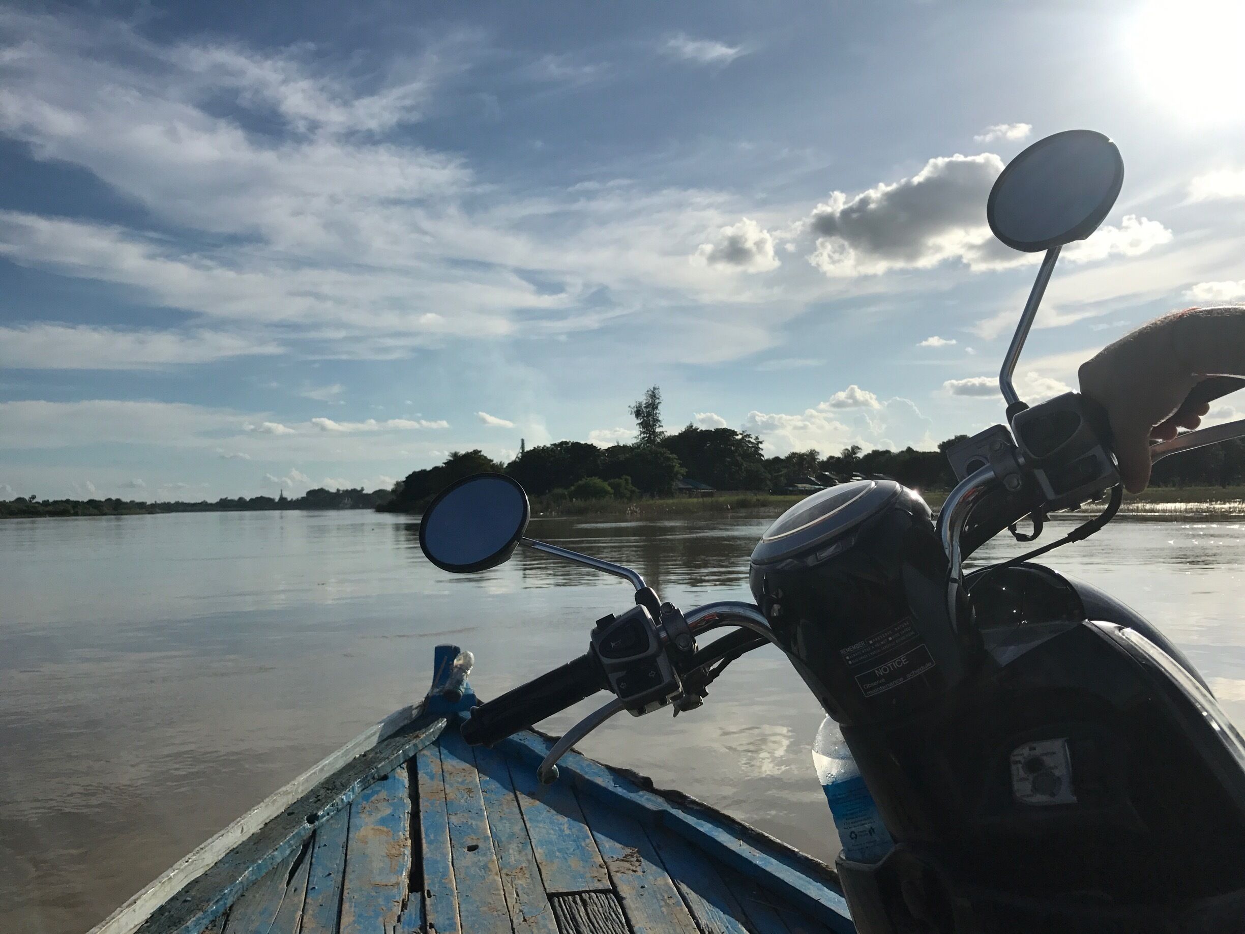We were told to go to inn wa by road... but when you ask locals people they told us another road which was by river ... had a fantastic time putting the bike on a boat and crossing the river! 