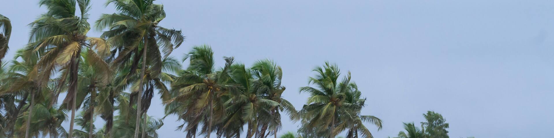 Tropical storm at the Azuretti beach in Grand Bassam, Ivory Coast, Africa