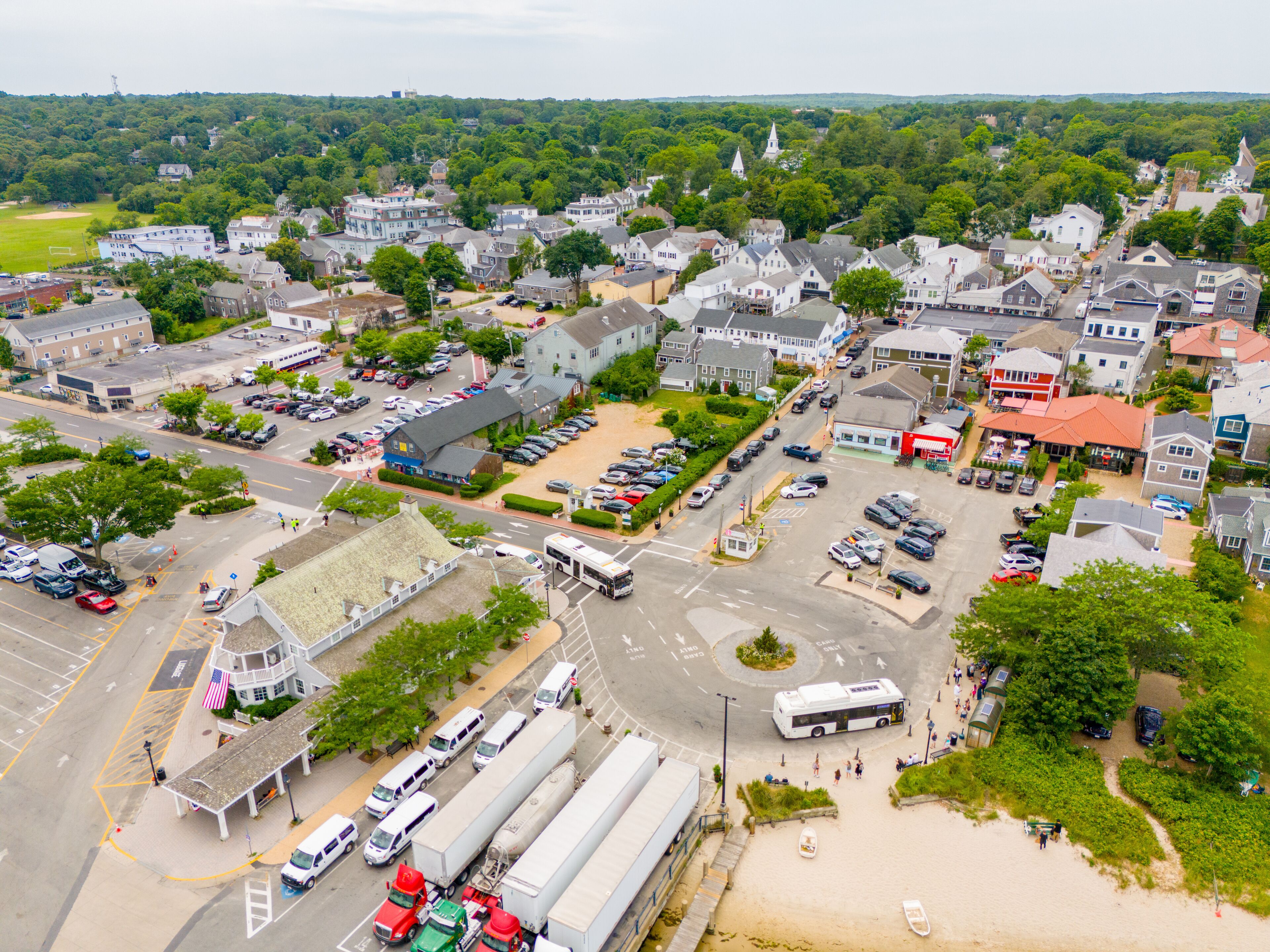 Aerial photo Vineyard HAven by ferry terminal on Marthas Vineyard