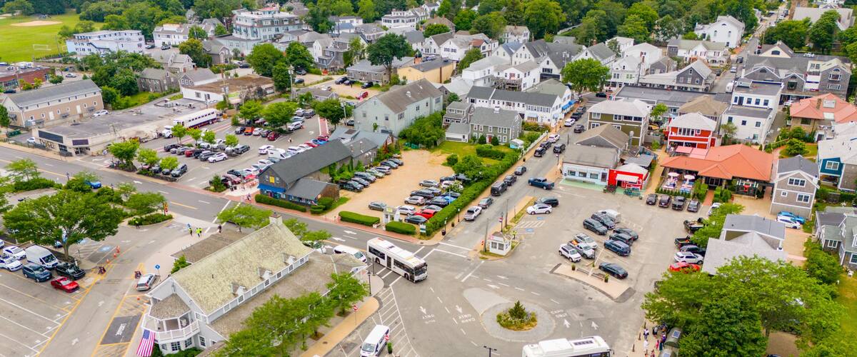Aerial photo Vineyard HAven by ferry terminal on Marthas Vineyard