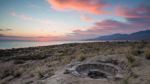 A perfect sunrise over the best BBQ spot. Bokonbayevo, Kyrgyzstan.