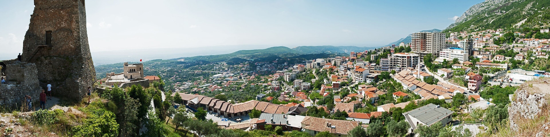 Kruje a town and a municipality in north central Albania. Located between Mount Krujë and the Ishëm River, the city is only 20 km north from the capital of Albania, Tirana. August 2016
