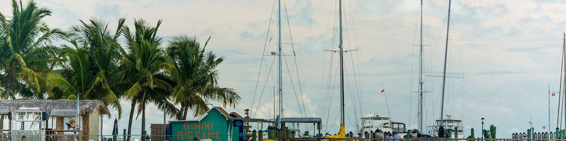 A docking area in Alice Town, Bimini, Bahmas.