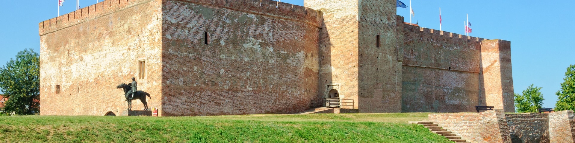 The gothic brick flatland Castle of Gyula in Hungary