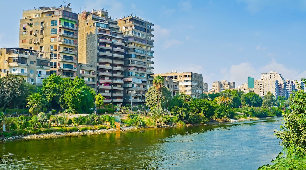 The residential houses by the Nile river, Roda Island, Cairo, Egypt