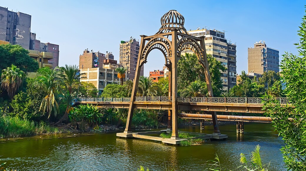 The wooden bridge of Roda Island, Cairo, Egypt