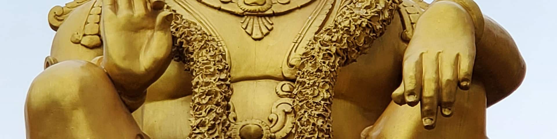 Indian Hindu god Lord Ayyappa statue in a temple