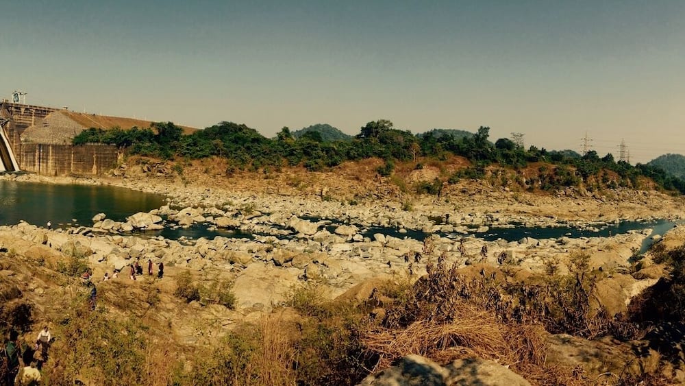 Panorama of the maithan dam along with the river terrain
