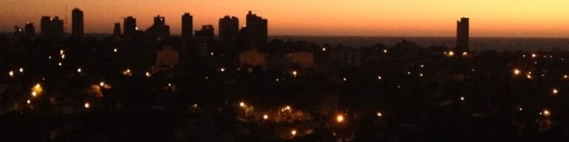 Sunrise! Look at the moon,the little star!
And the river!