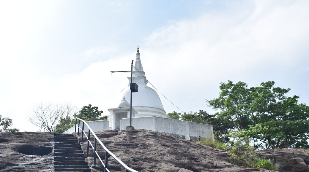 The Pagoda on the Hilltop of the Maligatenna (Maligathanna) Raja Maha Viharaya, Gampaha, Sri Lanka.
