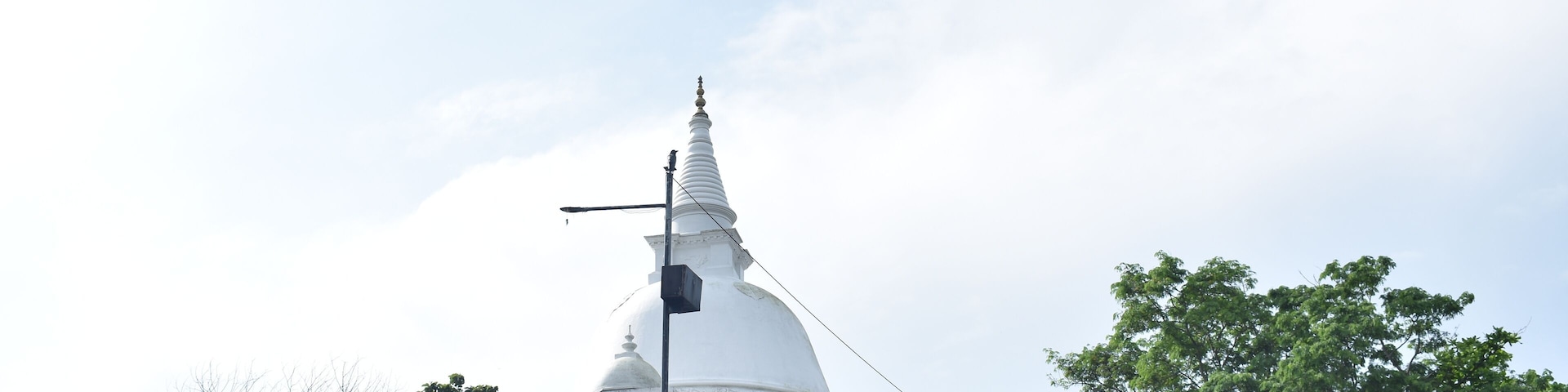 The Pagoda on the Hilltop of the Maligatenna (Maligathanna) Raja Maha Viharaya, Gampaha, Sri Lanka.