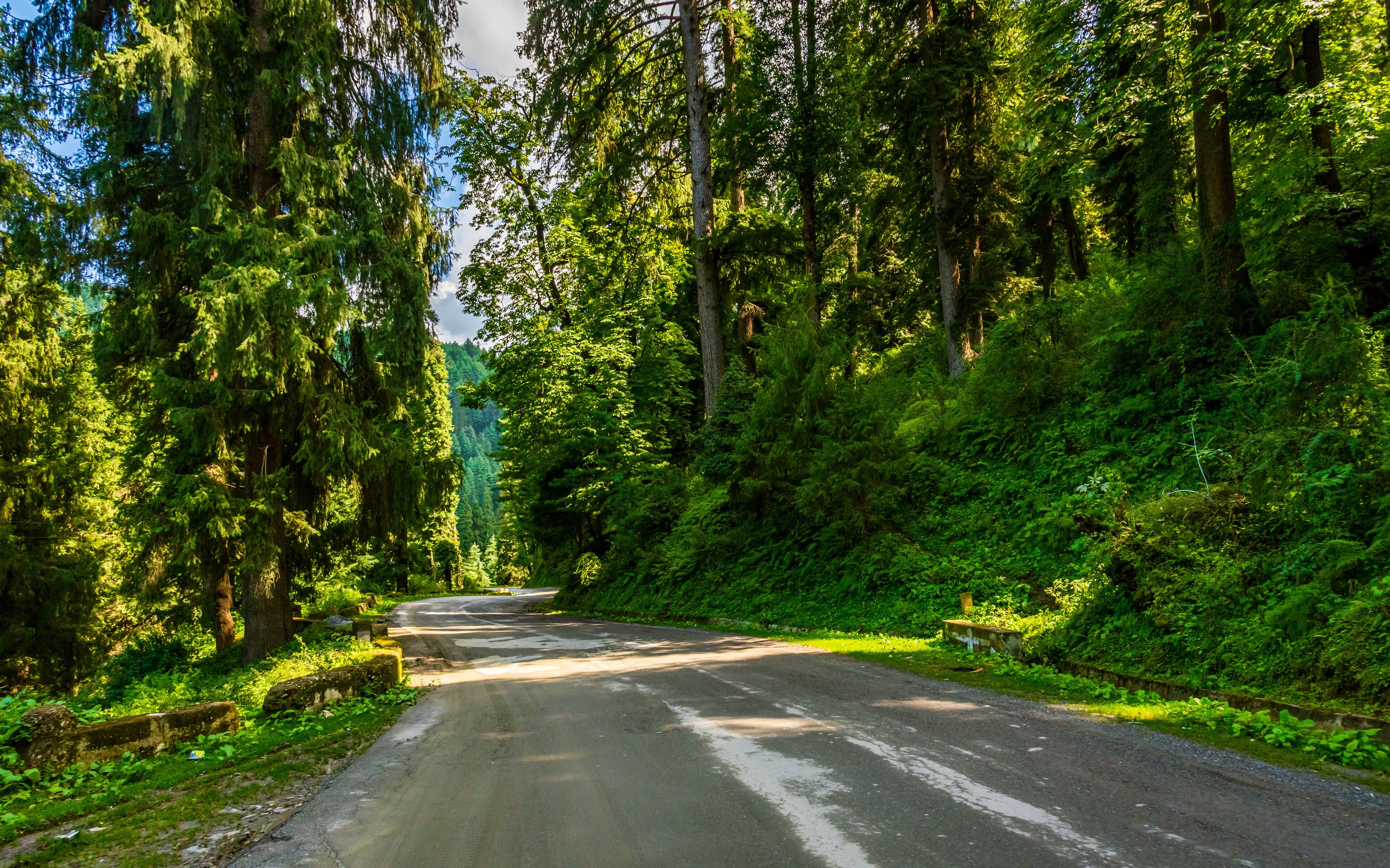 View from hilly mountain road travelling through Himalayas mountains near Kalpa Kinnaur, Himachal Pradesh, India.