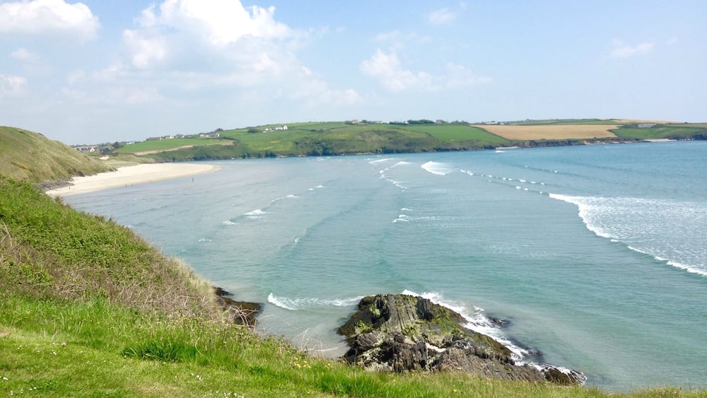 Unexpected beach in Ireland with white sand and clear blue waters