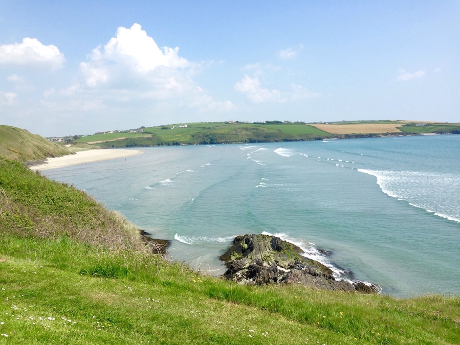 Unexpected beach in Ireland with white sand and clear blue waters