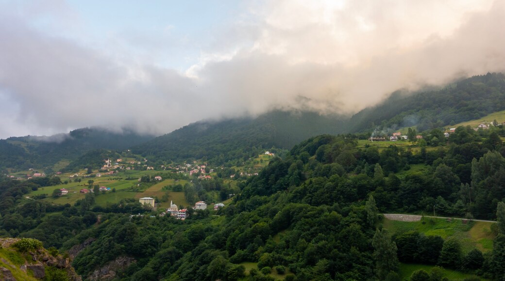 Hamsiköy village photo taken on a spring day, Macka, Trabzon, Turkey