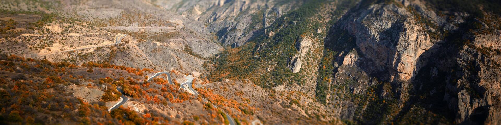 View of the Pontic Mountains near the city of Torul, Gumushane province in the Black Sea region of Turkey