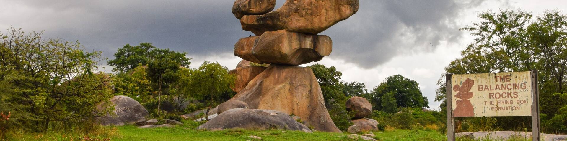 Natural balancing rocks in Epworth outside Harare, Zimbabwe