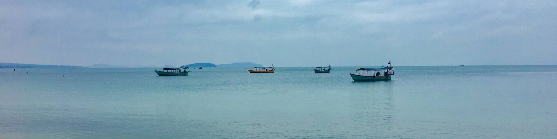 White sand and blue waters. A perfect spot to have a cold beer and relax.