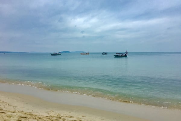 White sand and blue waters. A perfect spot to have a cold beer and relax.