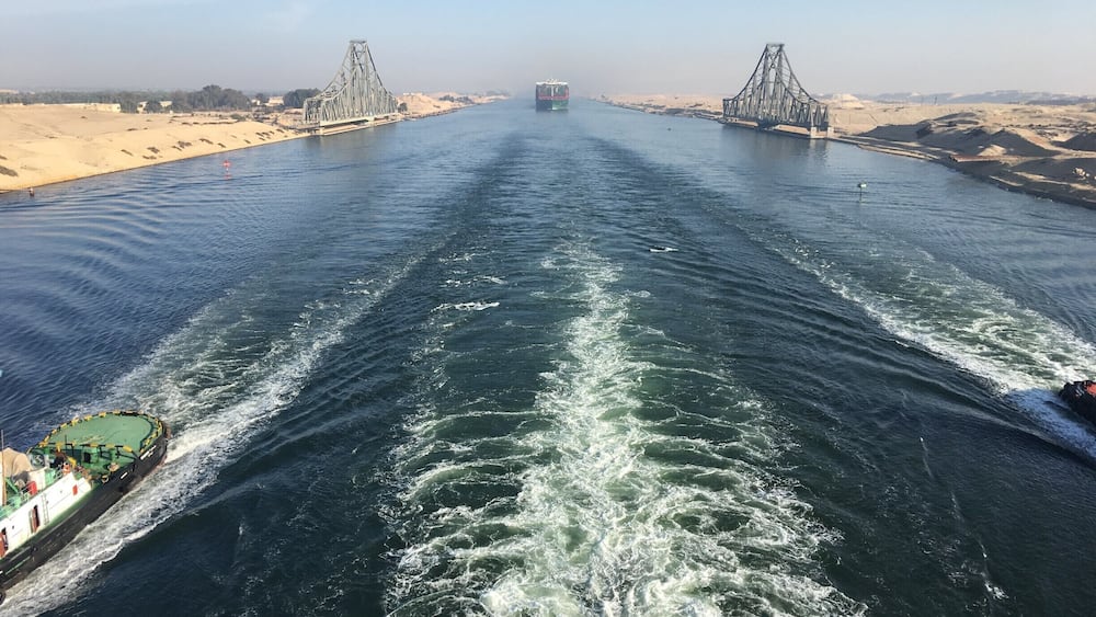 Cruising through the Suez Canal was fascinating! #lifeatexpedia
