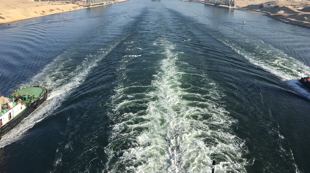 Cruising through the Suez Canal was fascinating! #lifeatexpedia