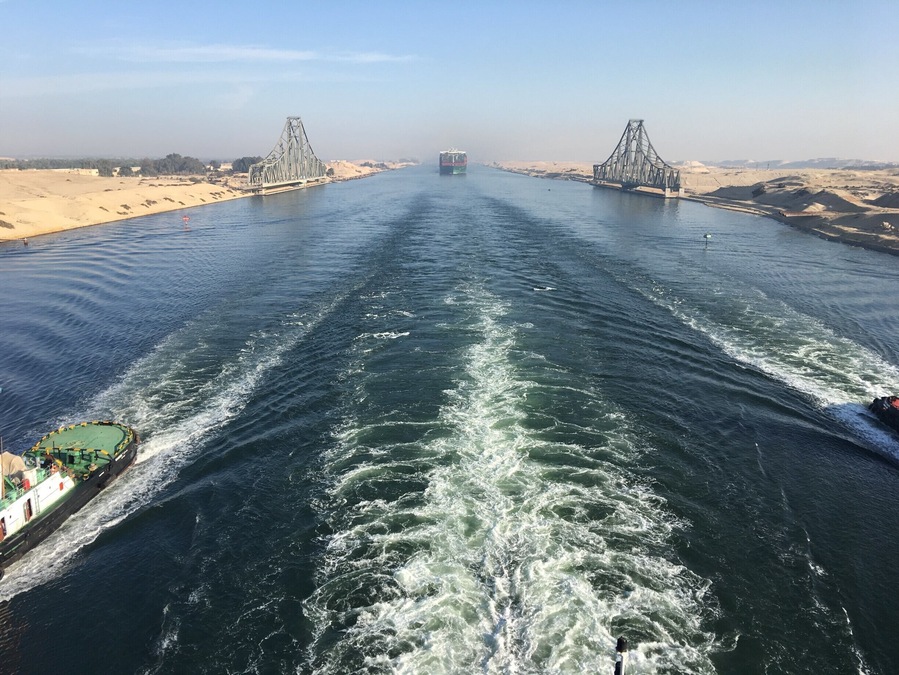 Cruising through the Suez Canal was fascinating! #lifeatexpedia