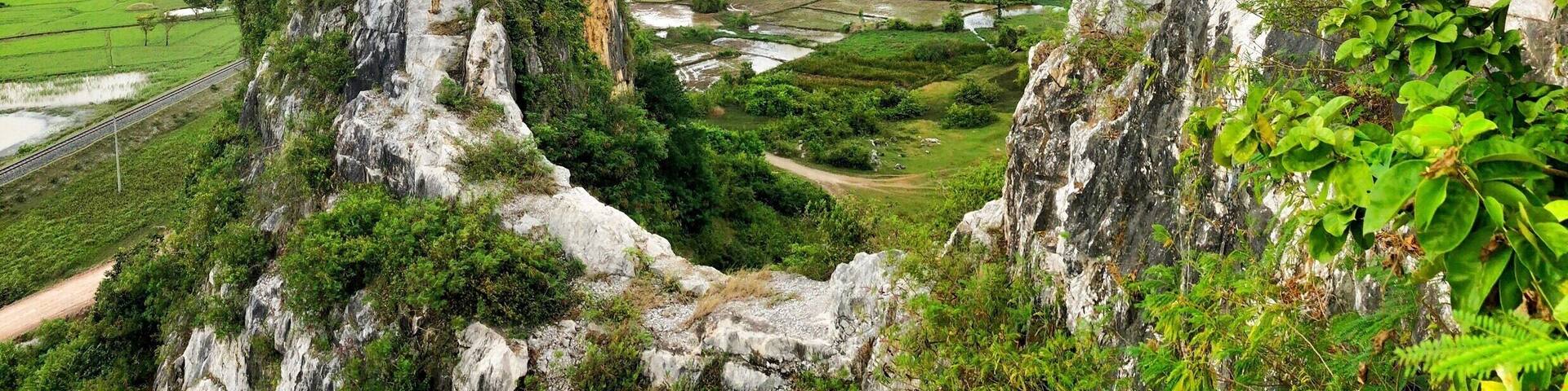 Kampong Trach is roughly a 2 hour drive south from the hustle and bustle capital city of Phnom Penh, Cambodia. Once I you cross into Kampot Province the landscape is inspiring and your mood changes quickly. You’ll be driving through mostly rice fields with (depending on season) the lushest of green with backdrop of hills dramatically jets out from the earth in all randomness. One can’t help but want to stop to explore these unique hills. There are also caves to explore and during the rainy season you can even swim in the caves! #Nature #Cambodia #Kampot