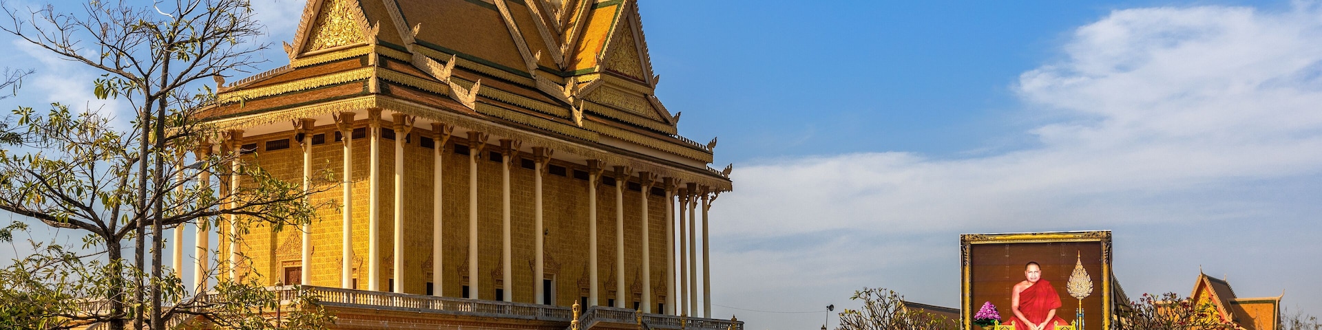 OUDONG, CAMBODIA  - FEBRUARY 13, 2019: Oudong Buddhist Monastery in Kampong Speu Province, Cambodia