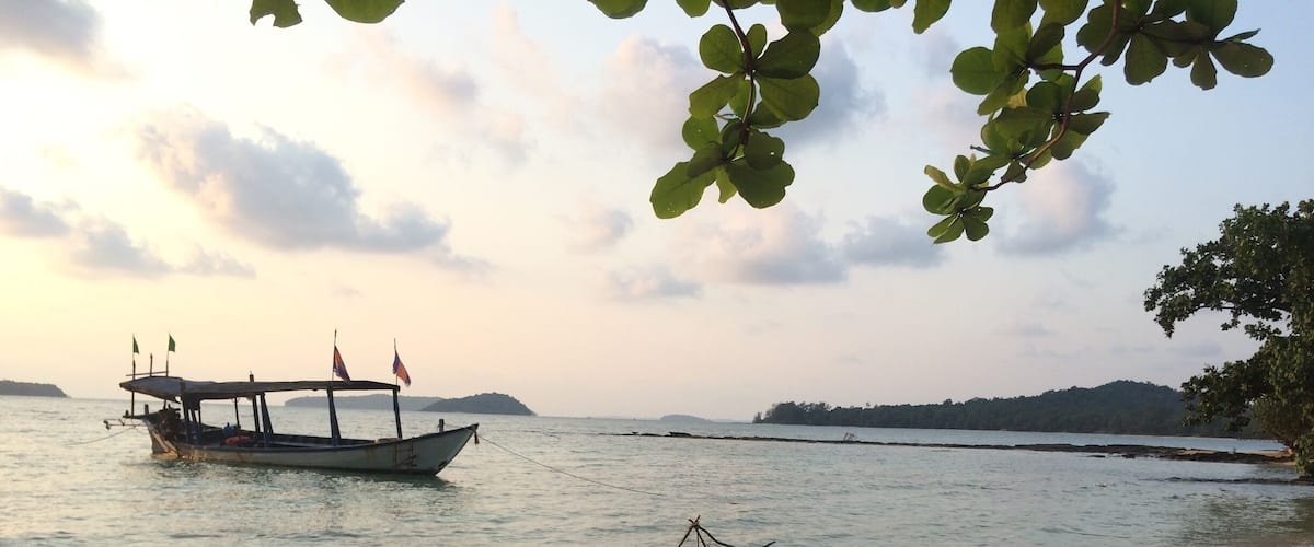 Only an hour off the coast from Sihanoukville, Koh Tah Kiev is much more calm and clean