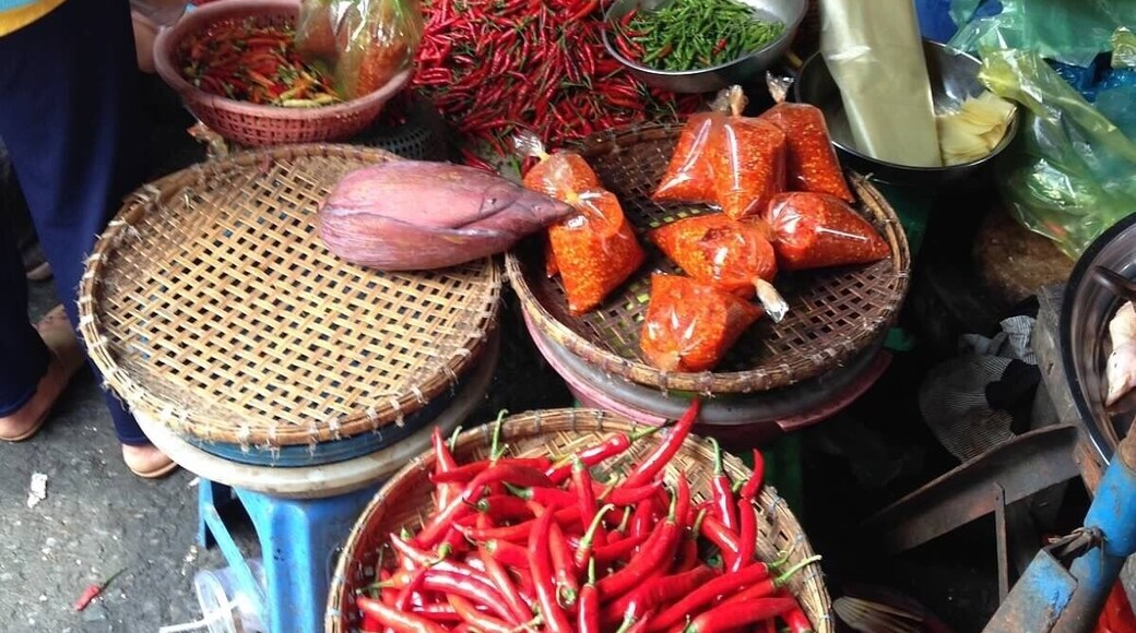 #market
While walking around Phnom Penh I came across this local street market. Locals selling everything from fish, and meat to fruits, vegetables, and flowers. Definitely worth the visit!
Market is located near the palace and occupies a couple blocks of side streets. So fun to see what locals in Cambodia buy at the "grocery store".