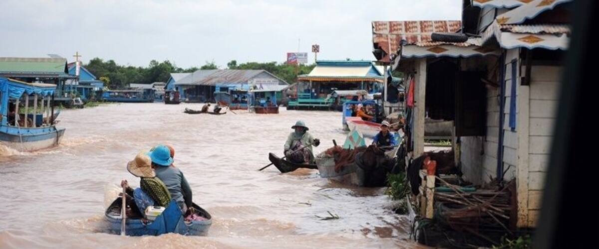 Families motor to and fro to look after their daily needs.