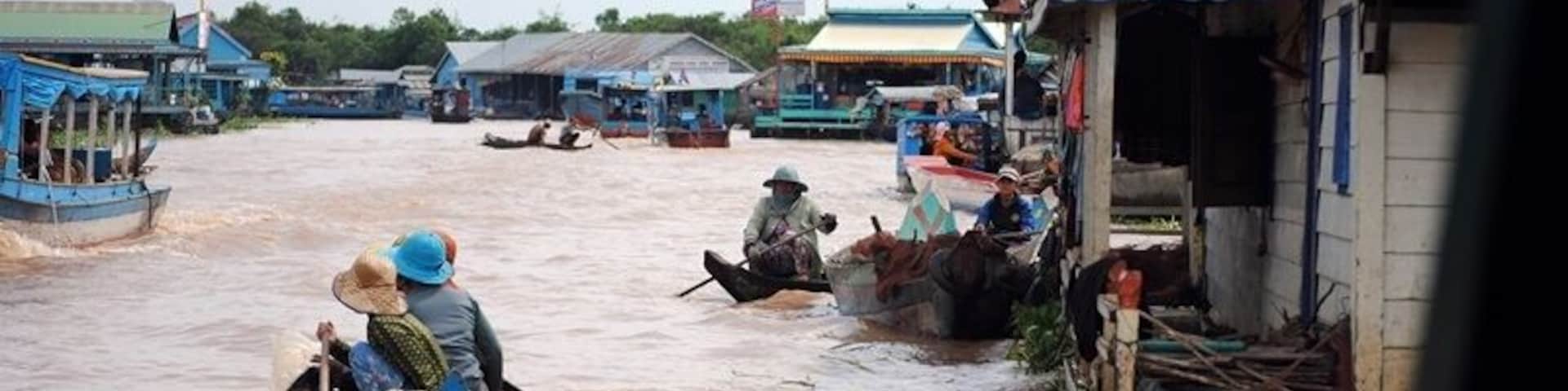 Families motor to and fro to look after their daily needs.