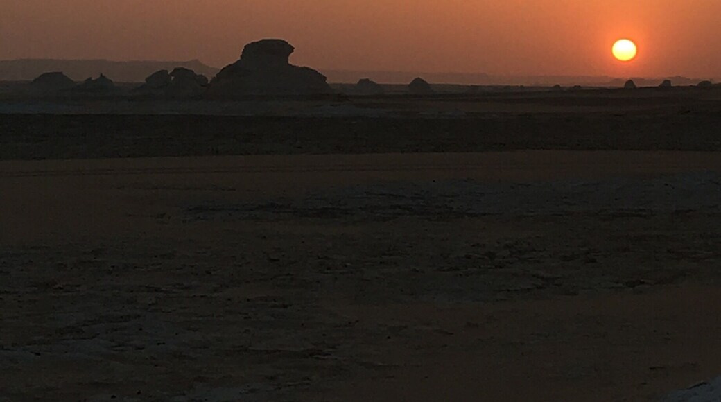 Breathtaking sunset just after arriving at the White Sahara