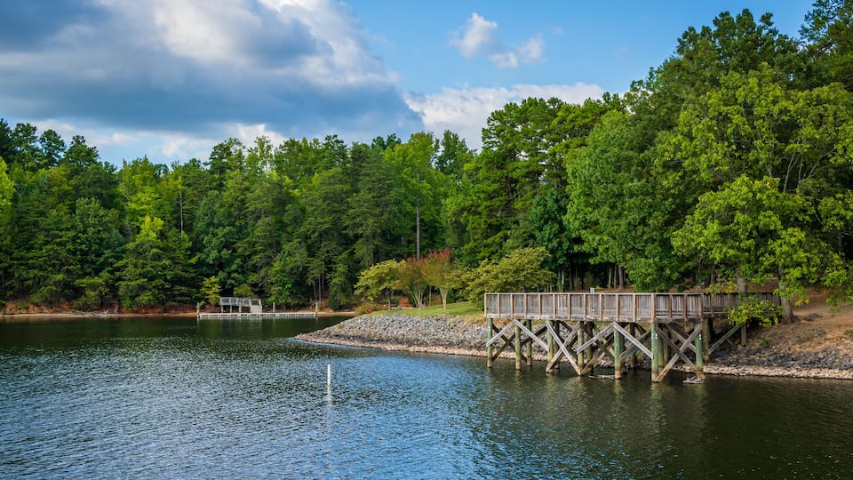 Pier on Lake Wylie, at McDowell Nature Preserve, in Charlotte, N