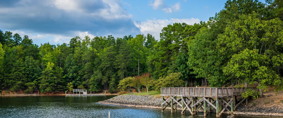 Pier on Lake Wylie, at McDowell Nature Preserve, in Charlotte, N