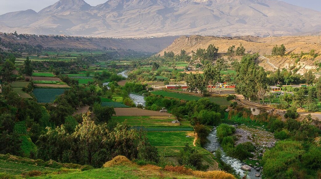 One of the better views in Arequipa, Peru. It's about a 40 minute drive from the city. Cachani and Misti volcano is visible at this vista.