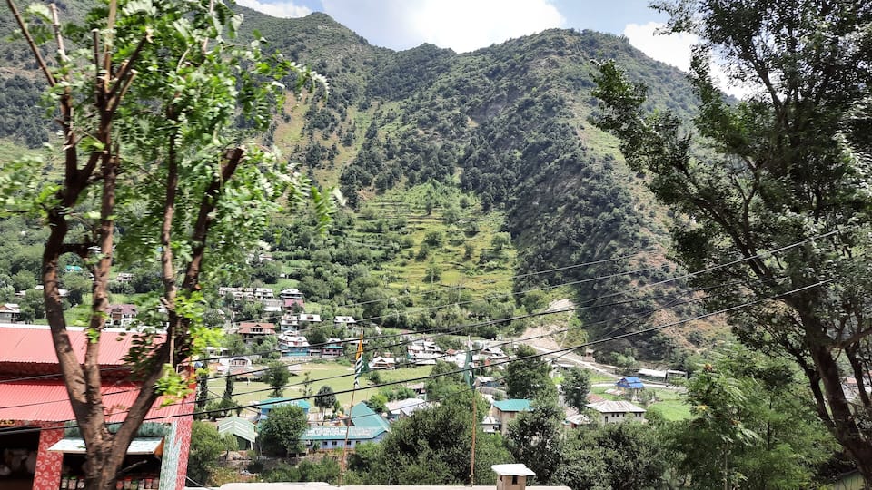 A picturesque sight of the Line of Control that separates Pakistan and India can be seen from the Keran sector of Pakistan Kashmir. This boundary is marked by a swiftly flowing river along the LOC.