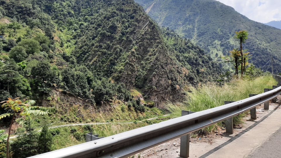 A picturesque sight of the Line of Control that separates Pakistan and India can be seen from the Keran sector of Pakistan Kashmir. This boundary is marked by a swiftly flowing river along the LOC.
