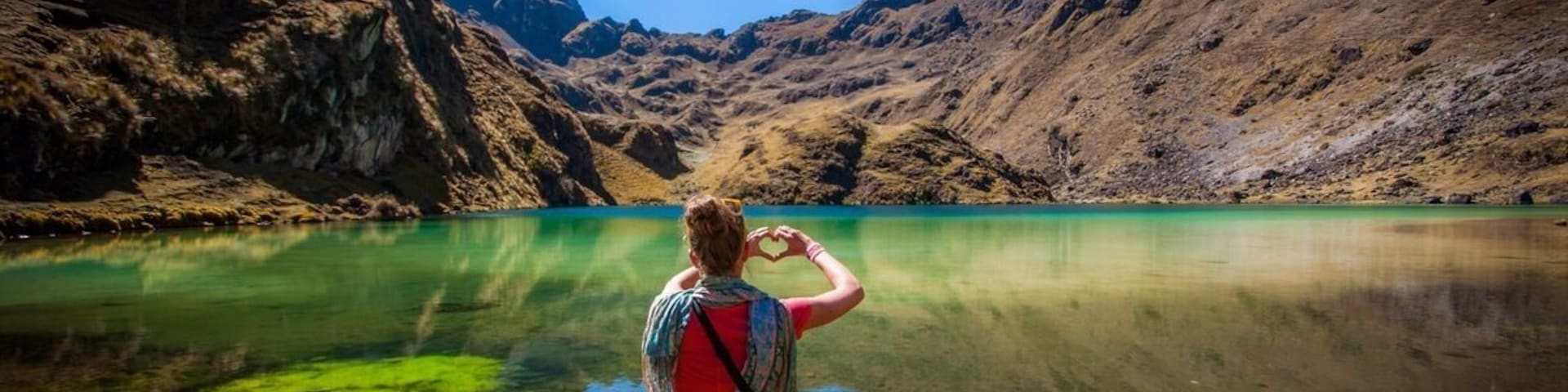 Quellacocha love in the Andean Mountains! What a magical place! #hiking #waterlust #troveon #red