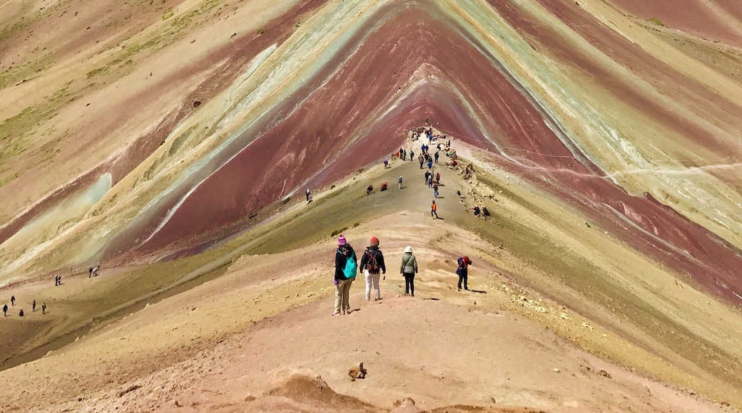 Ever wanted to go somewhere over the rainbow? This natutal wonder was discovered only back in 2015, it used to be covered in ice, when it started to melt the water mixed with minerals in the ground, turning the earth into the many colors! #peru #rainbowmountain #lifeatexpedia