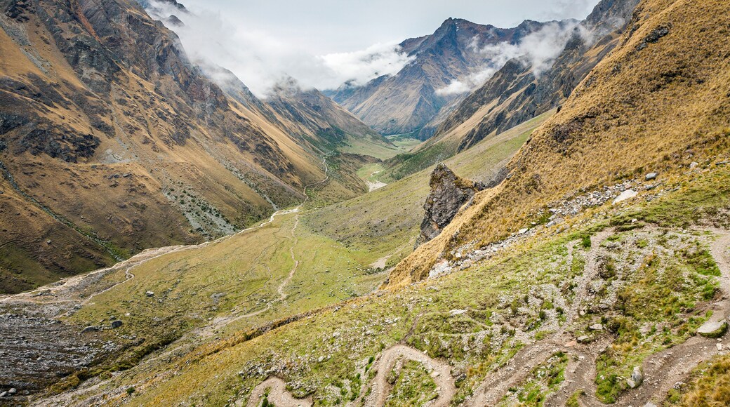 Mountain landscape with route to Machu Picchu