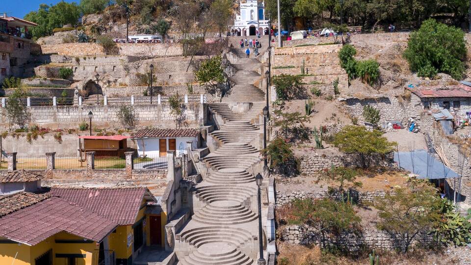 Cajamarca, Peru: Aerial view of the church on Santa Apolonia hill, Cajamarca