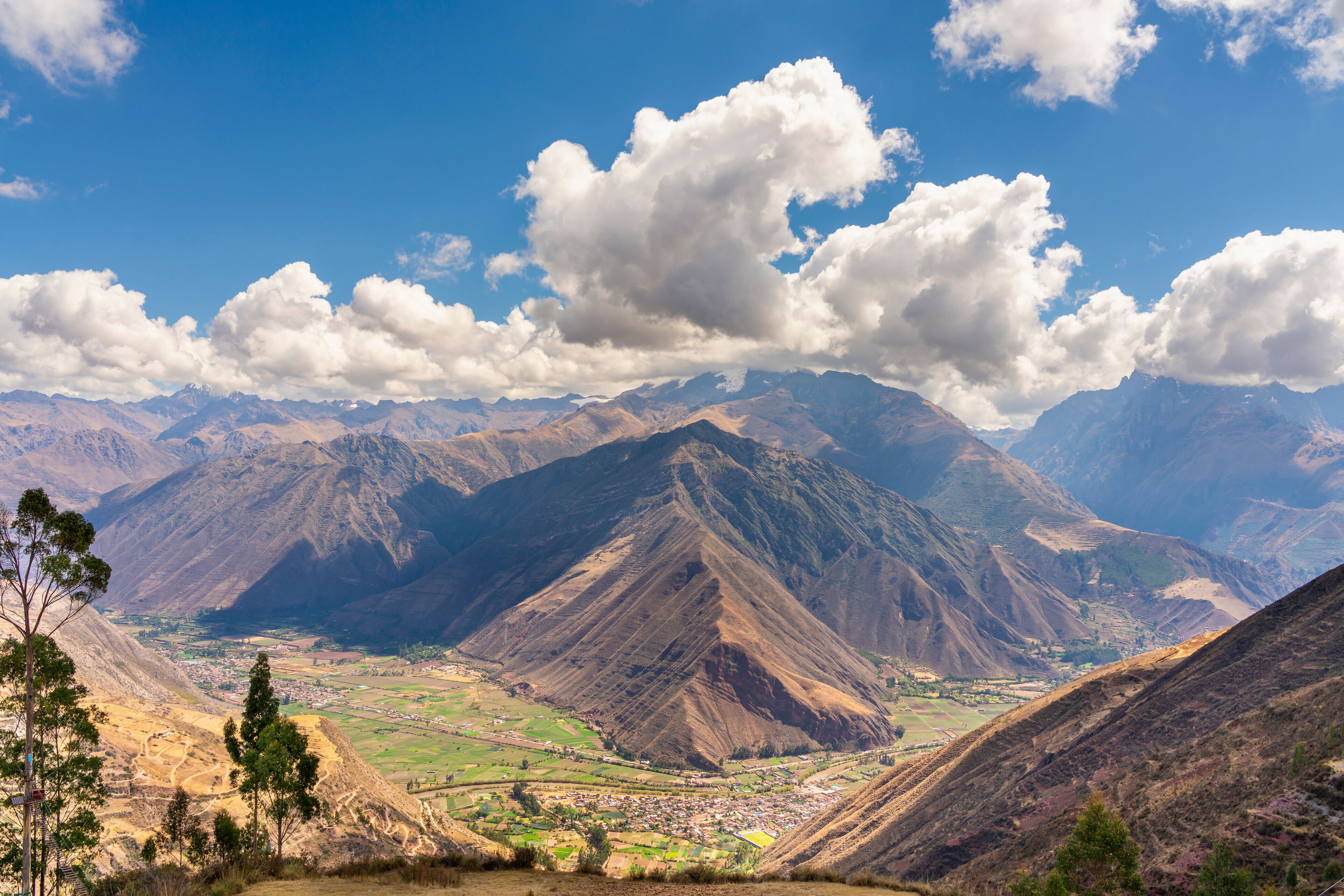 Mountains in Sacred Valley as seen from Huayllabamba viewpoint, Sacred Valley, Urubamba Province, Cusco Region, Peru