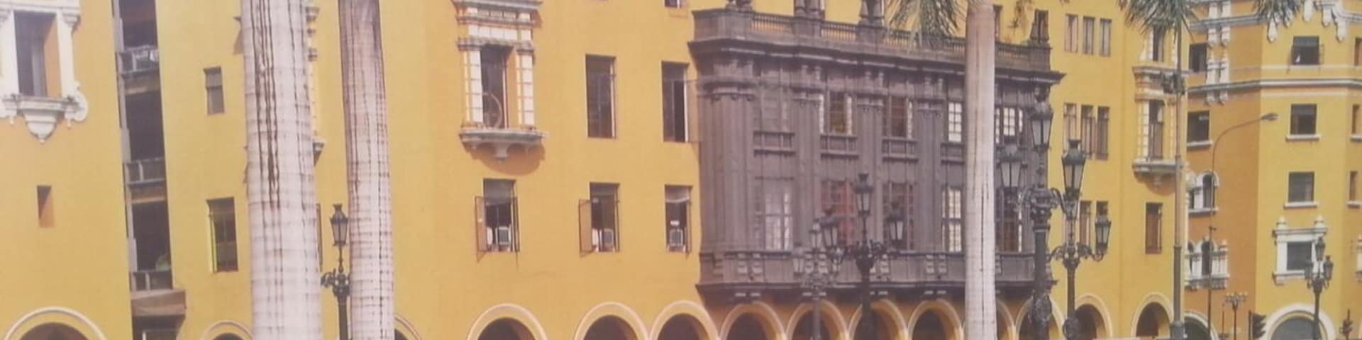 Great spanish colonial archtecture in Plaza de Armas, Lima, Peru.