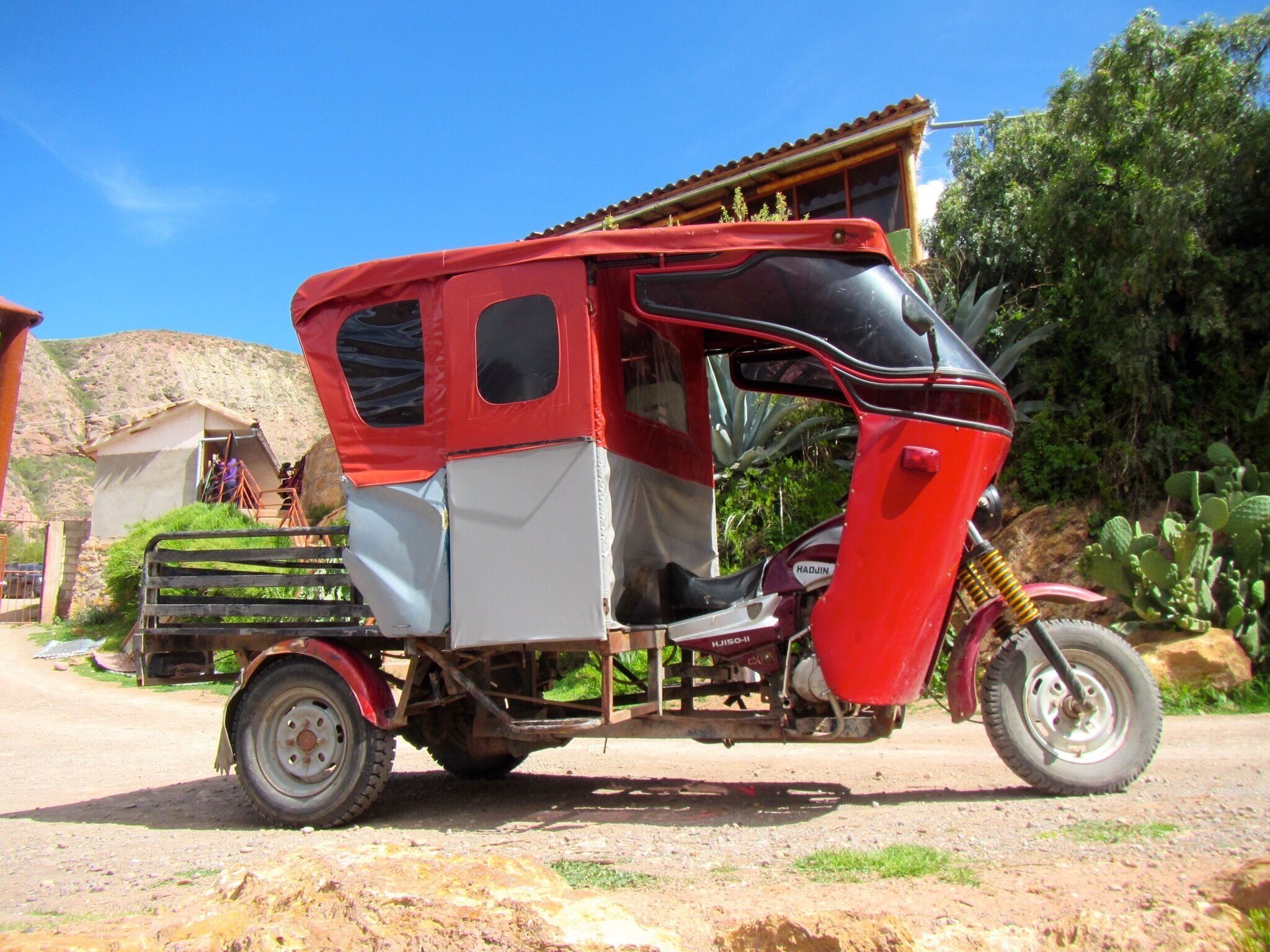The preferred mode of  transport in the sacred Valley and Cuzco is the ubiquitous tuk tuk.  Turns out, families of 5 can ride in them.  Safety first. 